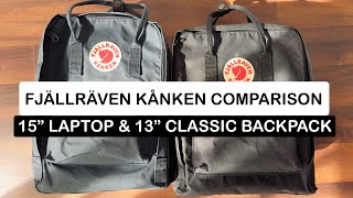 Fjällräven Kånken Comparison  15” Laptop amp 13” Classic Backpack  Travel Favorite  My First Video [upl. by Askari]