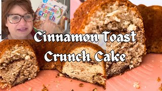 Cinnamon Toast Crunch cereal in a cake How to bake a cake from scratch [upl. by Neelhtakyram]