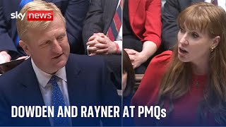 PMQs Angela Rayner and Oliver Dowden clash over housing [upl. by Nanine]