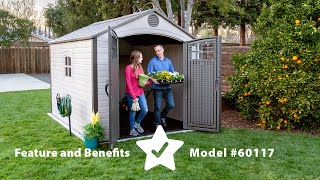 Lifetime 8 ft X 10 ft Outdoor Shed  Model 60117  Features amp Benefits Video [upl. by Sabas]