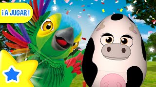 JUGAMOS Con LA VACA LOLA Y LORO PEPE 🧮 Aprender con Los HUEVOS SORPRESA y MÁS 🌈 A JUGAR 🥳 [upl. by Galatia]