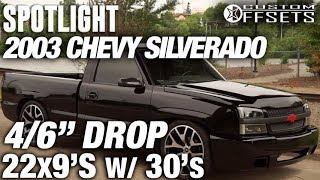 Spotlight  2003 Chevy Silverado 46quot drop 22x9 30s and 30s [upl. by Aleit]