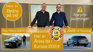 Årets Bil i Europa 🏆 Prisfald på BMW Hyundai VW  Tesla trodser trenden 😯 Test af Volvo EX30 ⚡️ [upl. by Darees2]