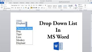 How to Create Drop Down List In MS Word [upl. by Louise]