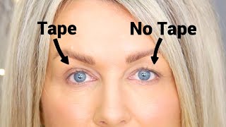 Trying Hooded Eyes Eyelid tape Does it Work [upl. by Nylirem]