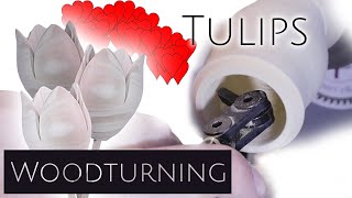 Woodturning  Wooden flowers tulip ❤️💕❤️ [upl. by Riocard977]