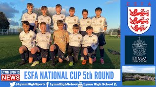 Lymm High Sport  ESFA National Playstation Schools Cup U12 Round 5  only 64 schools left [upl. by Airekal]