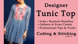 DIY Designer Tunic Top Cutting amp Stitching  Part 1  Latest Tunic Top Design [upl. by Chapel]