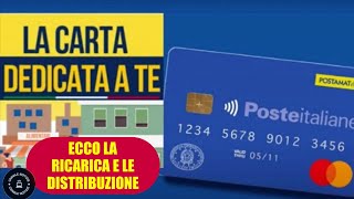 Carta Spesa DEDICATA A TE ecco la ricarica e la distribuzione delle card [upl. by Llerrut]