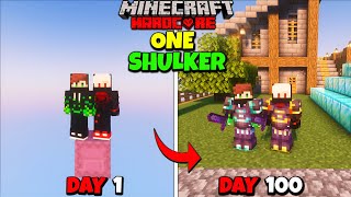 We Survived 100 Days On ONE SHULKER Only World In Minecraft Hardcore  Duo 100 Days [upl. by Castora]