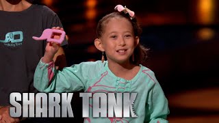 Shark Tank US  10YearOld Entrepreneur Wows Sharks With Her Baby Spoon Product [upl. by Notffilc]