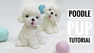 POODLE PUP TUTORIAL  clay modeling  小貴賓教學  黏土捏塑 [upl. by Aileek]