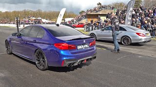 750HP BMW M5 F90 Stage 2 vs 700HP MercedesBenz CLS 63 S AMG [upl. by Ellehs]