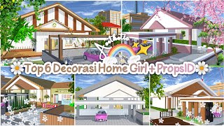 Top 6 Decorasi Home Girl  PropsID Aesthetic ✨🌼  Decorasi Rumah Gadis Id Sakura School Simulator [upl. by Cairistiona425]