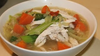 Poached Chicken with Vegetables amp Noodles [upl. by Haneen]