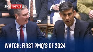 Rishi Sunak faces Sir Keir Starmer in first PMQs of 2024 [upl. by Rosinski916]