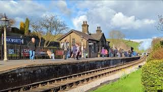 4079 Pendennis Castle arrives into Oakworth Keighley amp Worth Valley Railway Steam Gala 240324 [upl. by Yhtur539]