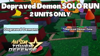 How To Solo Depraved Demon Zone 2 UNITS ONLY All Star Tower Defense ASTD [upl. by Cran]