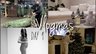 Our first tree in our first home together Getting festive VLOGMAS DAY 1 [upl. by Aihsar]