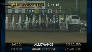 Los Alamitos Replays  Sunday September 22 2024  Race 5 [upl. by Darreg]