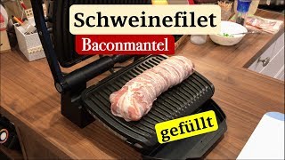 Schweinefilet im Speckmantel im Tefal OptiGrill [upl. by Meehyr]