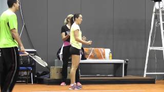 Jelena Jankovic warming up session  Porsche Tennis Grand Prix 2013 [upl. by Achorn]