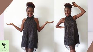 ALine HALTER NECK Dress Tutorial Easy Remi Junaid [upl. by Nayllij]