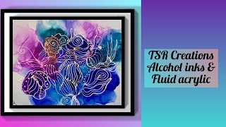 169 Alcohol ink amp fluid acrylic tutorial on Nara paper alcoholinks abstractart fluidart [upl. by Goodyear]