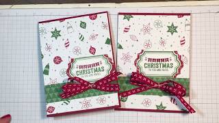 Stampin Up Christmas Cards 2017  Labels to Love Gift Card Holder [upl. by Ellenohs402]