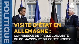 VISITE D’ÉTAT EN ALLEMAGNE CONFÉRENCE DE PRESSE CONJOINTE DE MACRON ET DU PRESIDENT ALLEMAND [upl. by Ree]