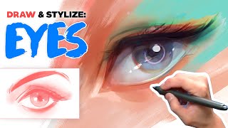 How to Draw and Stylize Eyes  Tutorial [upl. by Crifasi]