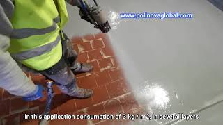 Polyurea application on industrial pavement Polinova Global SL [upl. by Steddman]