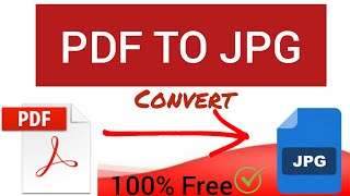 How To convert PDF File to JPG File  PDF File ko JPG File me kaise Badle [upl. by Euseibbob]