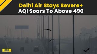 Delhi Air Quality Remains Hazardous AQI Hits 494 Most Areas Reach Critical 500Mark  Pollution [upl. by Grissel389]