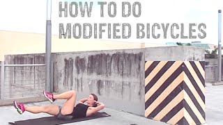 How to do MODIFIED BICYCLE to Get Flat Abs and a Strong Core [upl. by Fania]