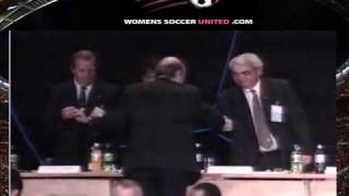 FIFA president Sepp Blatter falling off a stage [upl. by Asaeret532]