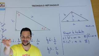 TRIÂNGULO RETÂNGULO  Relações Métricas e Trigonométricas  Revisão Teórica  Canal Waldemática [upl. by Suzie553]