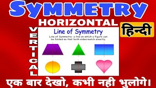 What is Symmetry  Class  4th  Explained Vertical and Horizontal lines of symmetry in Hindi [upl. by Rock]