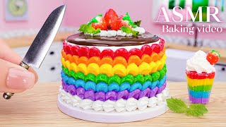 Mini Rainbow Chocolate Strawberry Cake 🌈🍓 ASMR Miniature Baking Videos Compilation [upl. by Allenotna]