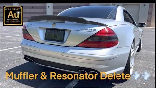 🔥💨 Muffler amp Resonator Delete SL55 AMG Mercedes Benz …Straight Pipe 🔥💨 [upl. by Cuthbert]