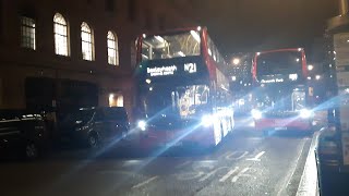 Bus Route N21  Trafalgar Square  Bexleyheath Shopping Centre  Enviro 400 Hybrid MMC  Go Ahead [upl. by Hnib]