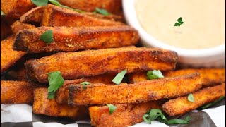 CRISPY AND Delicious Sweet Potato Fries in the Air Fryer with a special sauceSweet Potato Fries [upl. by Hsiekal]