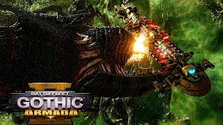 Battlefleet Gothic Armada 2  Tyranids Vs Space Marines  Imperial Navy Gameplay [upl. by Suelo]