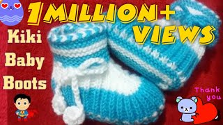 Knitting Kiki BABY BOOTS Size 23 yrs L61 Hindi Jasbir Creations [upl. by Ylerebmik947]