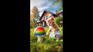 Kitten with rainbow slime 🌈😺 cat kitten cute [upl. by Rubina707]