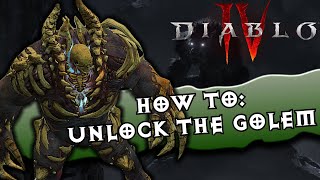 Diablo 4 How To Summon The Golem [upl. by Hgielram232]