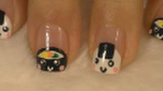 Cute Sushi and Onigiri Nail Art  Arte para las uñas con Lindo diseño de sushi y arroz [upl. by Emmerich]