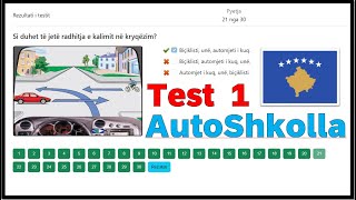 Test 1  Autoshkolla Kosove 2022  Totali 30 pyetje [upl. by Juanita]