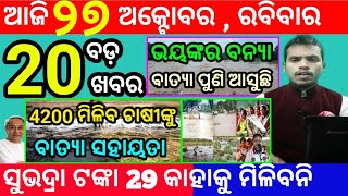 todays morning news odisha27 october 2024subhadra yojana online apply processodisha news today [upl. by Poppo119]