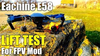 Eachine E58 How Much Weight Can a Drone LiftCarry Test Flight For FPV [upl. by Starla]